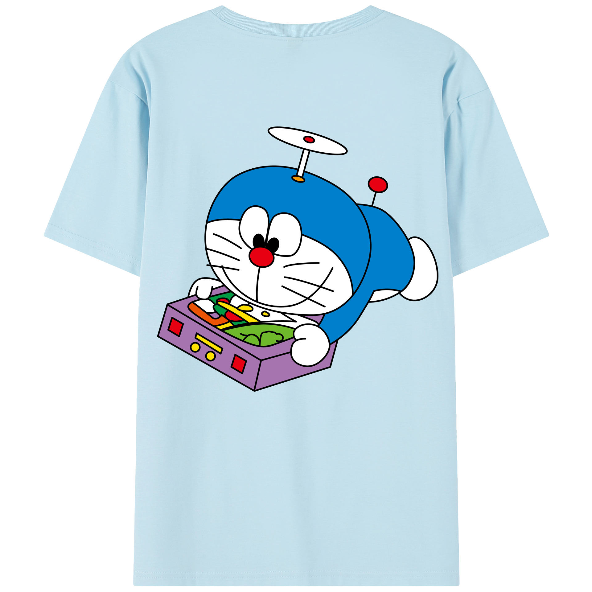 （画像用） ドラえもん Doraemon 綿100％半袖Tシャツ（背面プリント）